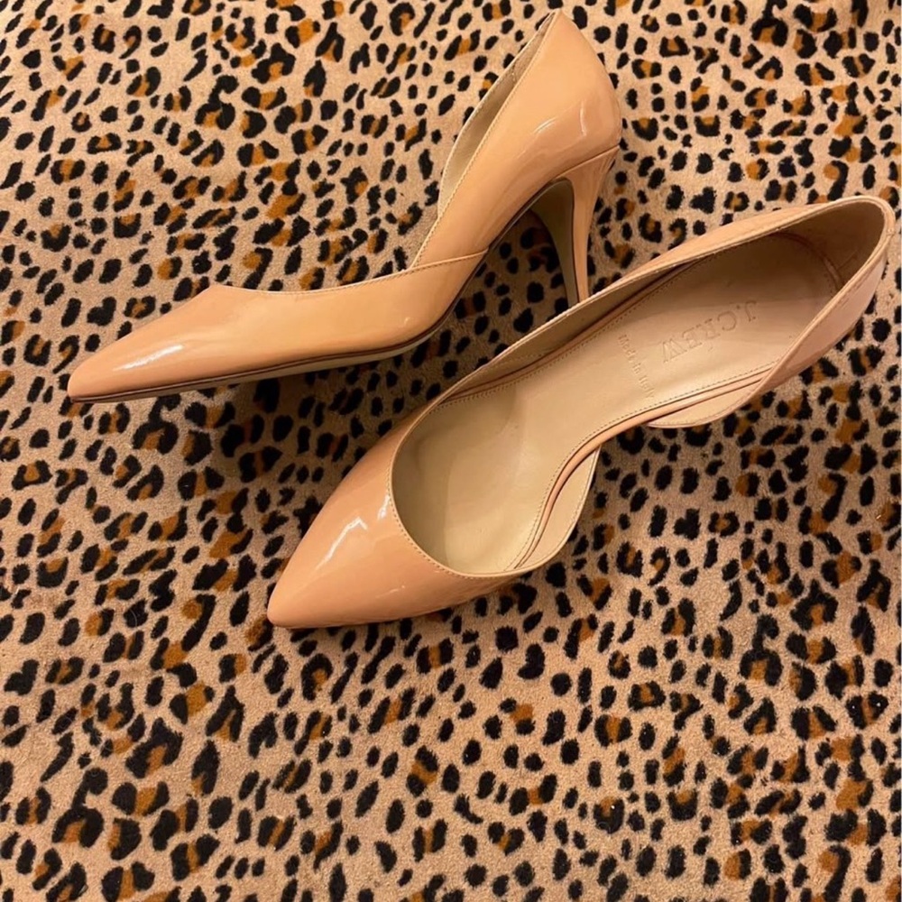 J. Crew Glossy Beige Heels - NEW